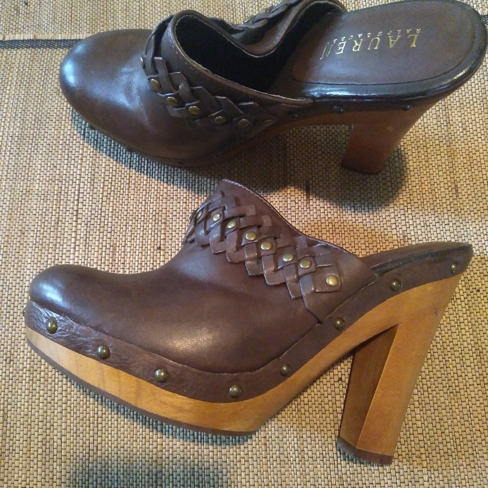 Ralph Lauren leather mules